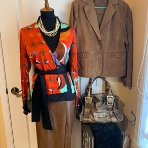 ALEXIS  Vibrant TARVOS  wrap top blouse